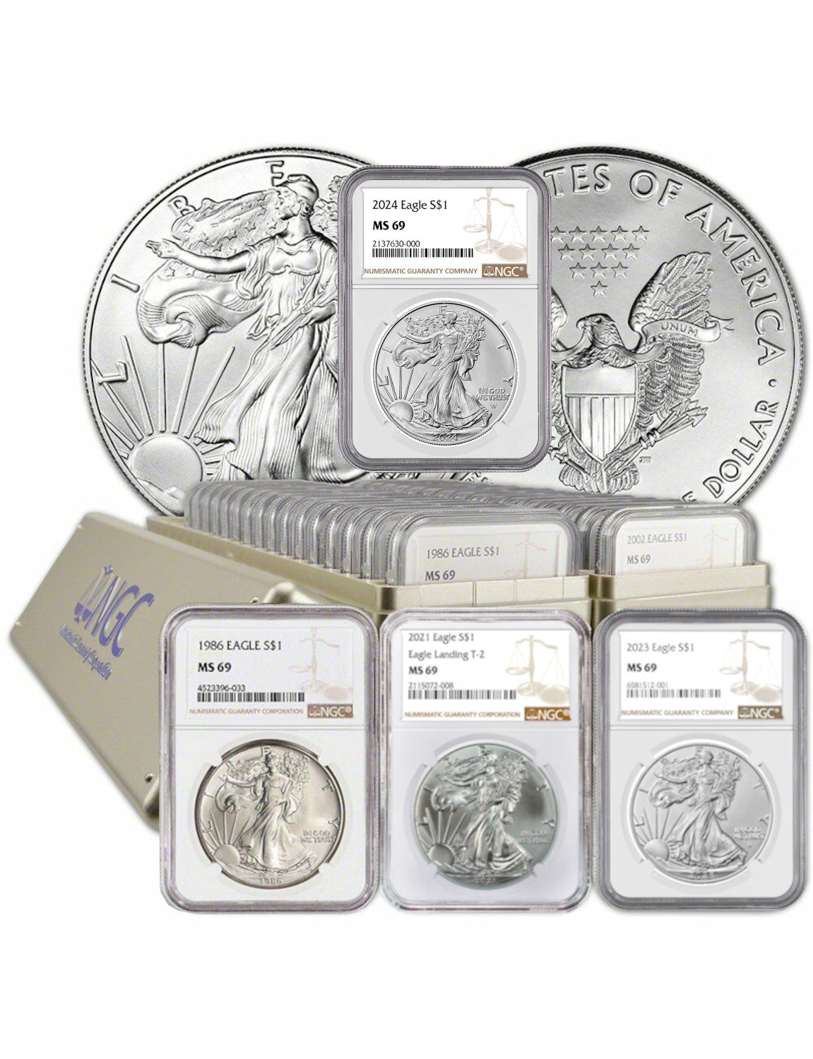 🪙1986-2024 American Silver Eagle 39-pc Set NGC MS69