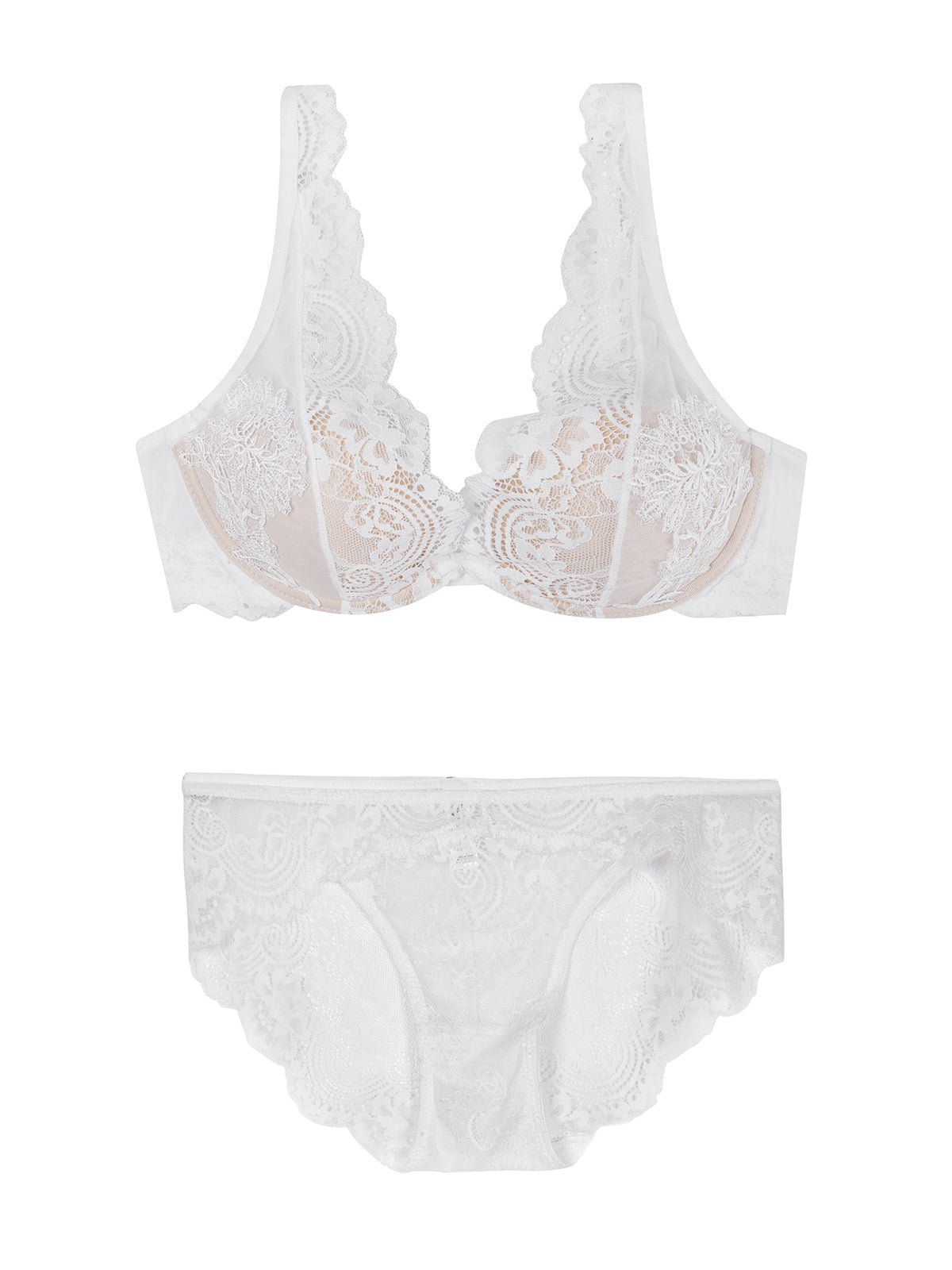 French Sexy Lace Top Support Pure Lust Beauty Back Bra Set