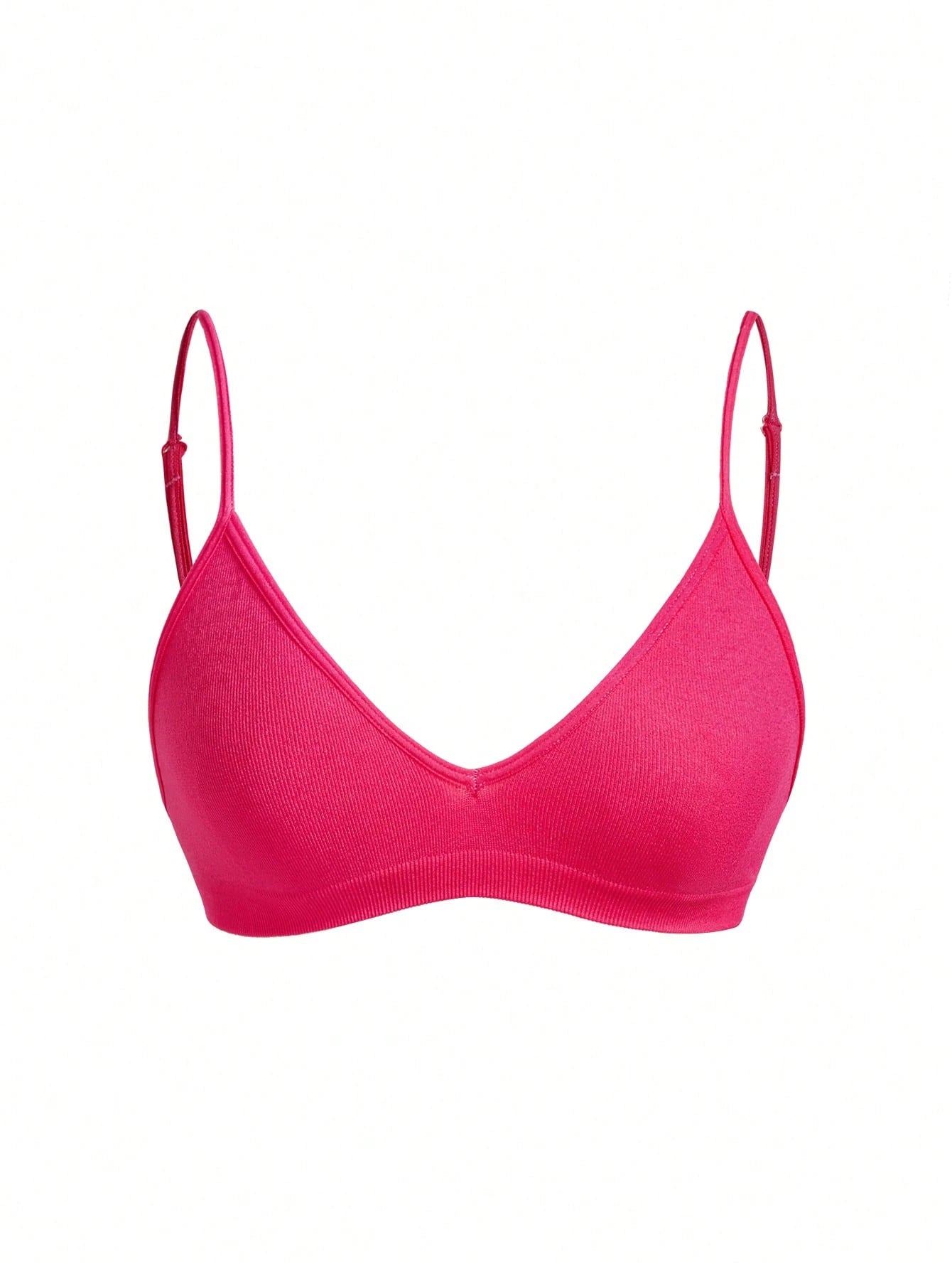 Seamless Strapless Wire-Free Breathable Comfortable Back Bra VioletRed