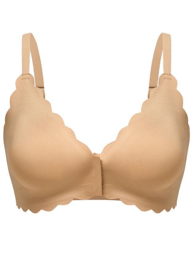 Seamless Wave-Edge Cool Feeling Quick-Dry Sexy Front-Closure Wireless Bra
