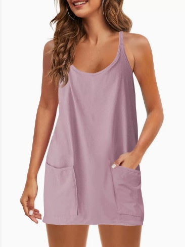 Summer Women's Camisole Top One-piece Shorts Jumpsuit Casual Set
