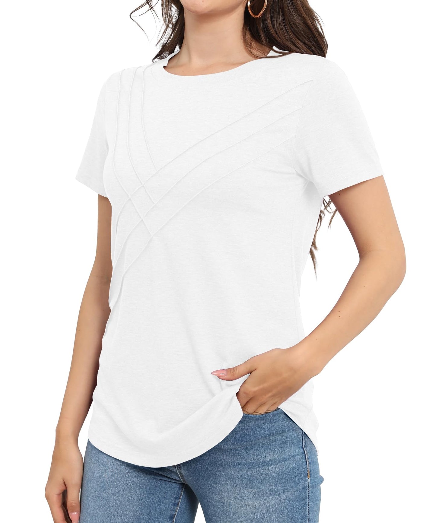 ✨Women's Pleated Short Sleeve Top (buy 3 free shipping!!!)