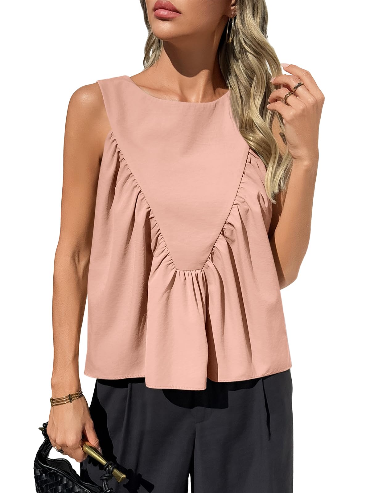 ✨Womens Peplum Babydoll Tank Tops Summer Sleeveless Loose T Shirts (Buy 2 Free Shipping!!!)