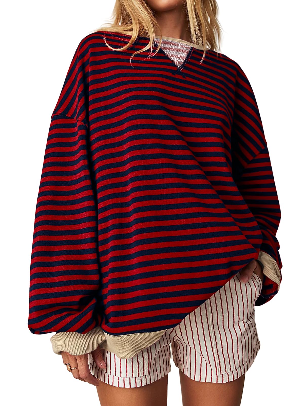 ✨Women's Striped Oversized Sweatshirt (Buy 2 Free Shipping)