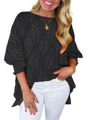 ✨2025 Women Leaf Print Smocked Puff Sleeve Blouse(BUY 2 FREE SHIPPING)