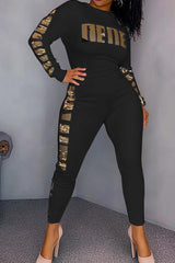 Women's slim fit letter print set