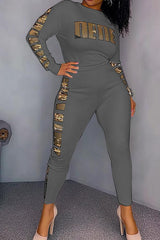 Women's slim fit letter print set