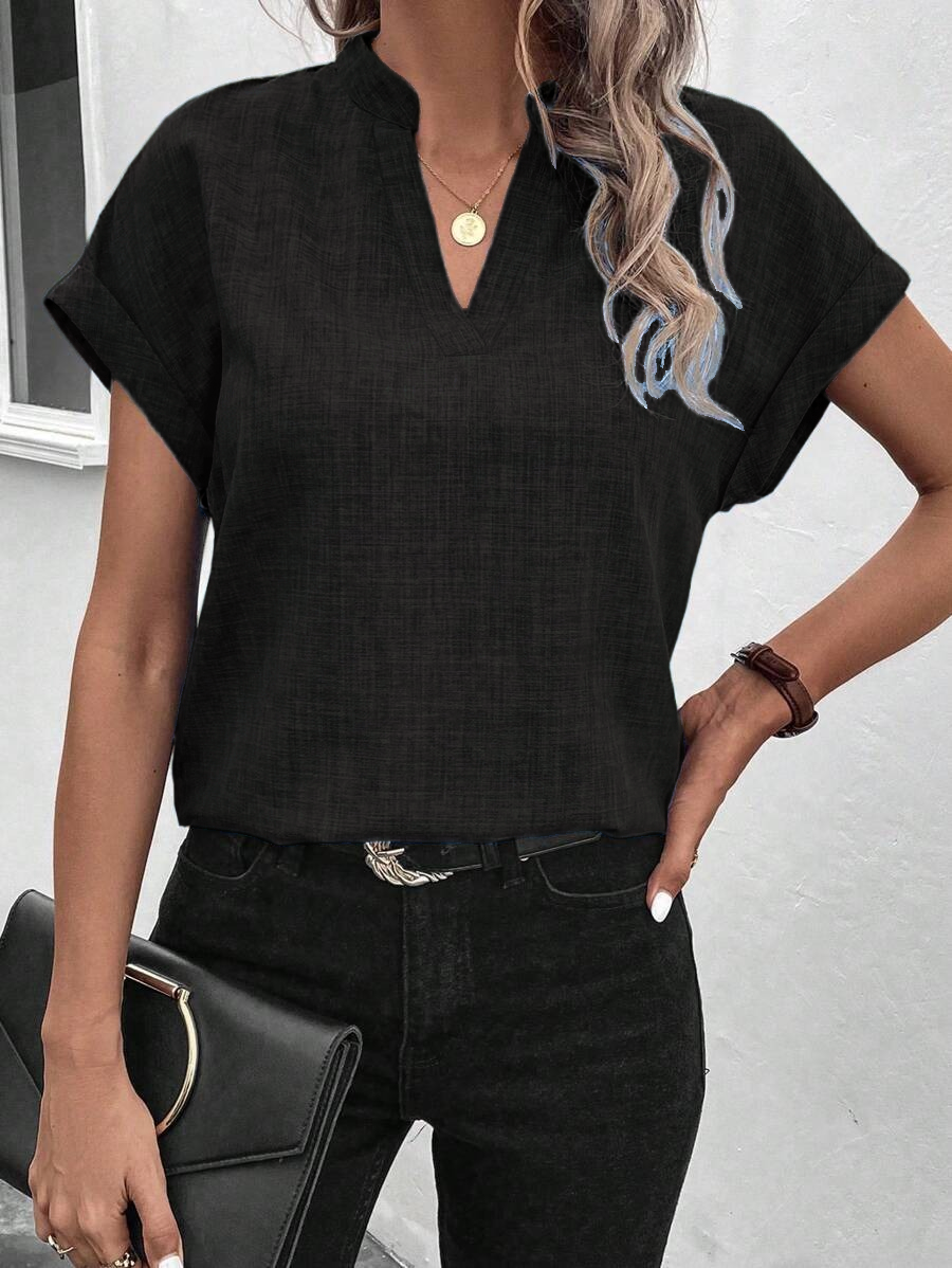 ✨Women's Summer V-neck Casual Short-sleeved Basic Tops(BUY 3 FREE SHIPPING)