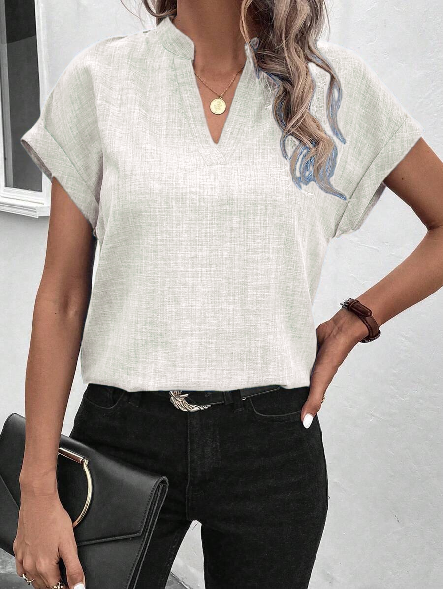 ✨Women's Summer V-neck Casual Short-sleeved Basic Tops(BUY 3 FREE SHIPPING)