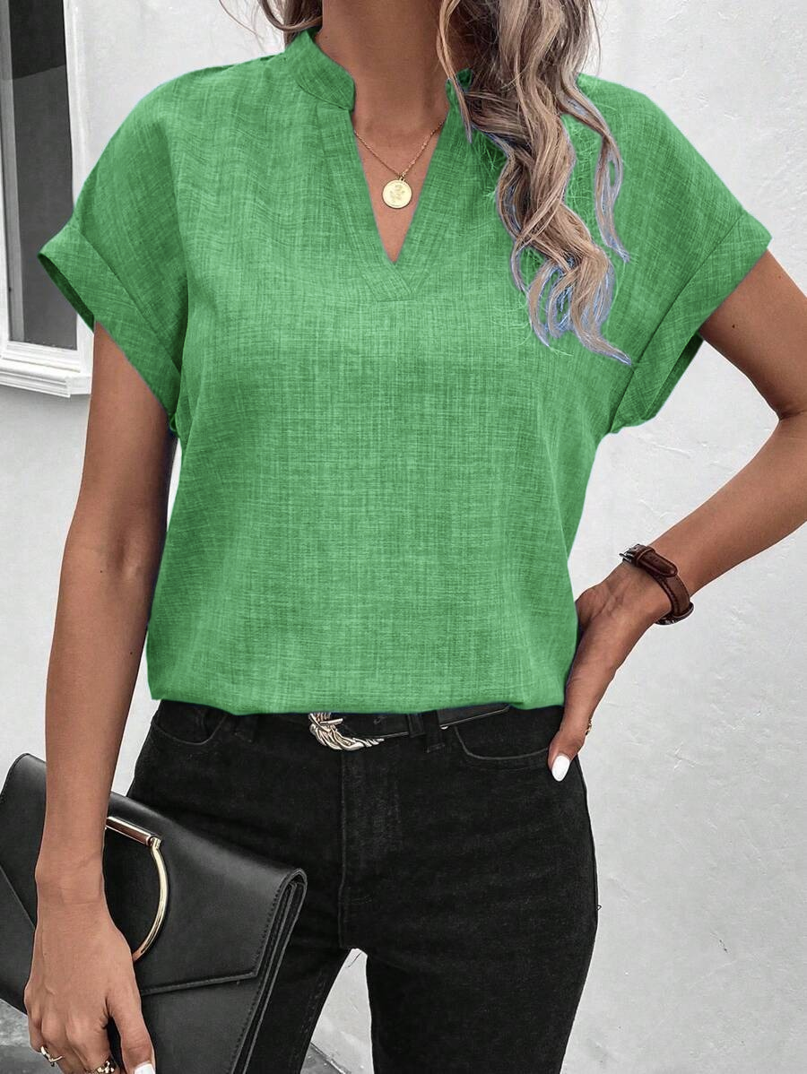 ✨Women's Summer V-neck Casual Short-sleeved Basic Tops(BUY 3 FREE SHIPPING)