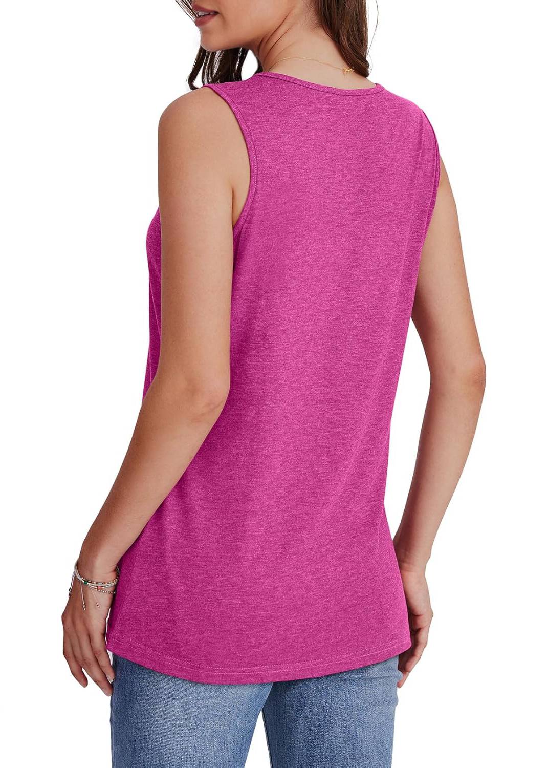 ✨Women Summer Loose Fit V Neck T Shirts Trendy Sleeveless Basic Tank Tops (Buy 3 Free Shipping)