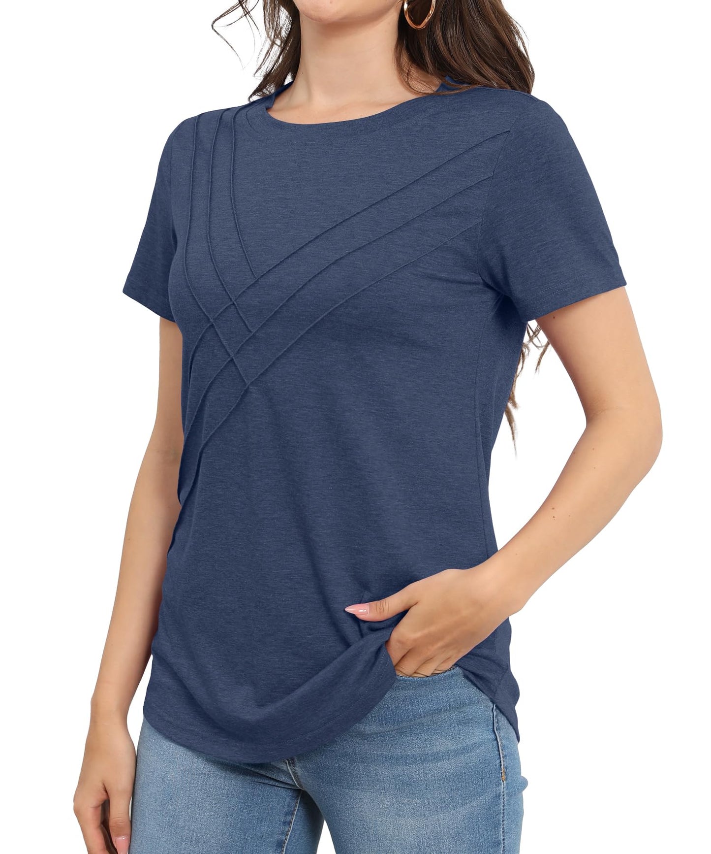✨Women's Pleated Short Sleeve Top (buy 3 free shipping!!!)