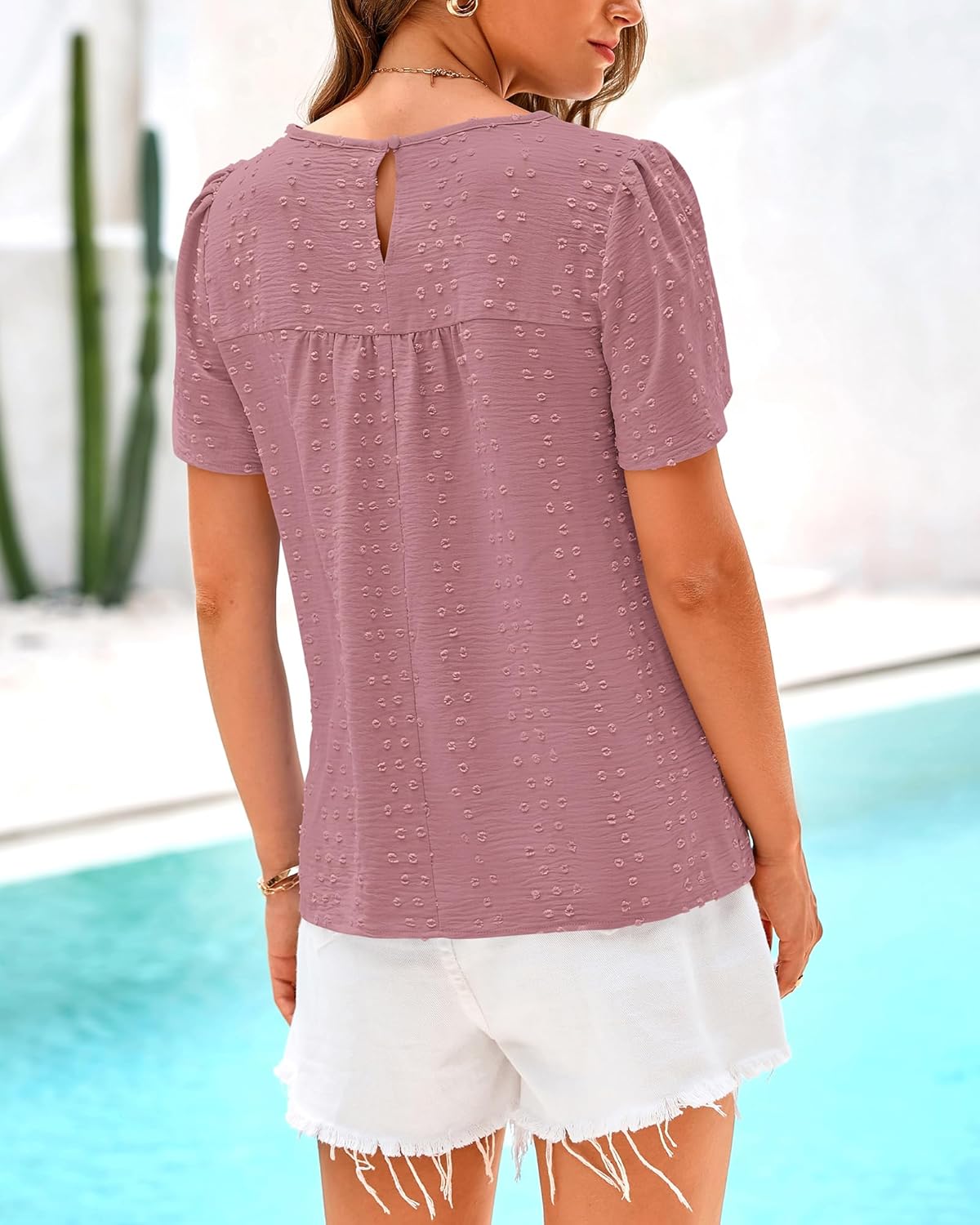 ✨Women's Swiss Dot Lace Crochet Crewneck Boho Short Sleeves(Buy 2 Free Shipping)