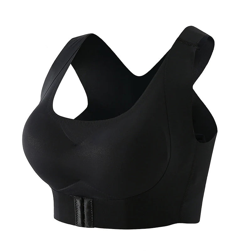Plus Size Front Closure Push-up Wireless Bra Black