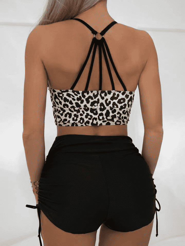 Printed Tight Backless Hottie Holiday Sexy Bra Beige