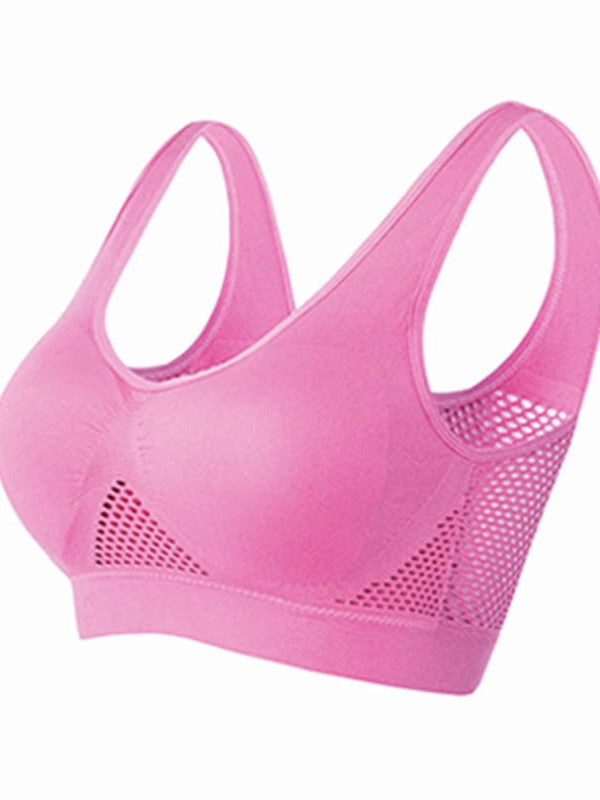 Ventilate Mesh Medium Support Plus Size Wireless Sports Bra
