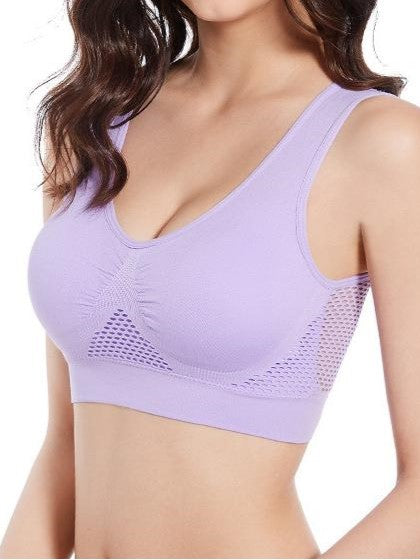 Ventilate Mesh Medium Support Plus Size Wireless Sports Bra