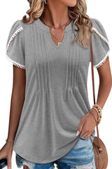✨Women's Cute Fringe Cuff Casual Short Sleeve Printed & Solid Tops(BUY 2 FREE SHIPPING)