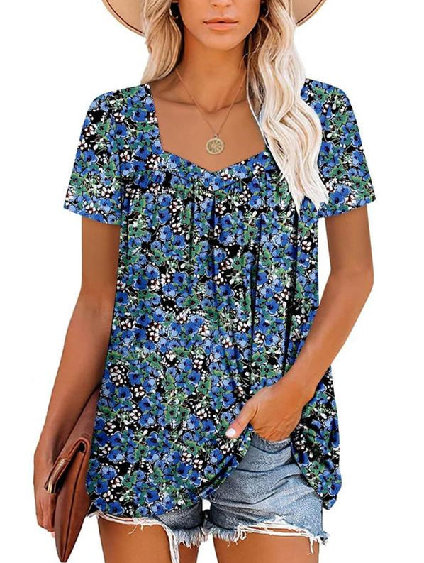 ✨Women's Summer Pleated Printed Short-Sleeves(Buy 3 Free Shipping)