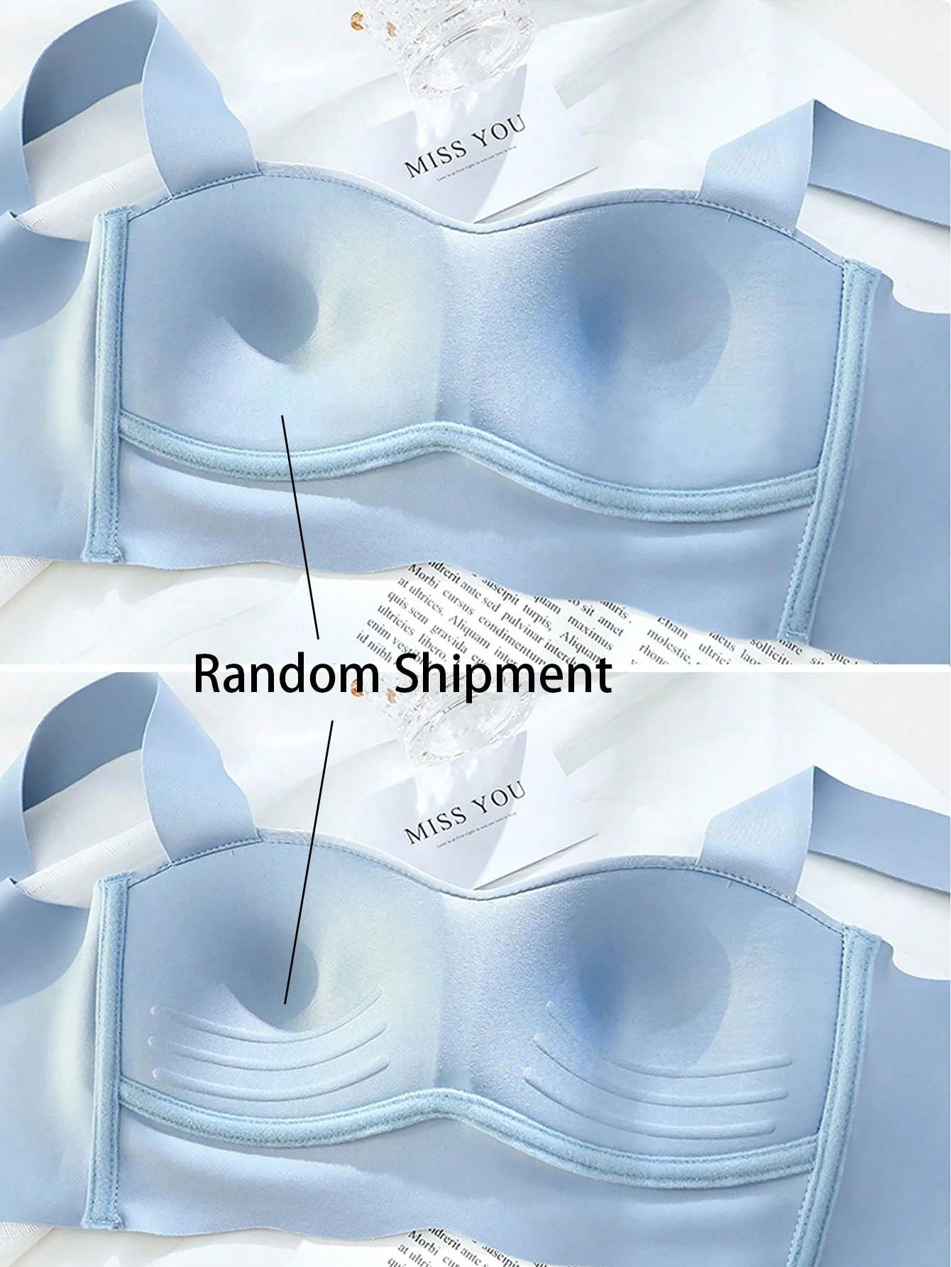 Seamless Gathered Thin Wireless Anti-Sag Sports Bra