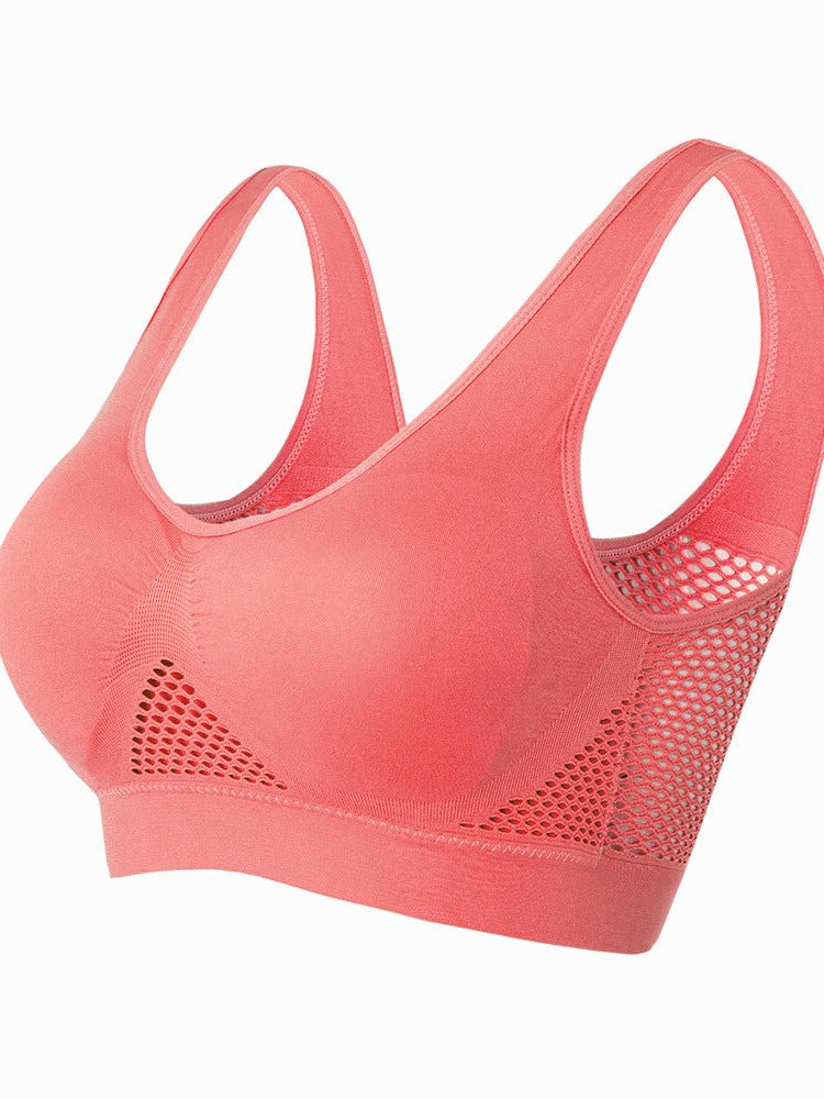 Ventilate Mesh Medium Support Plus Size Wireless Sports Bra