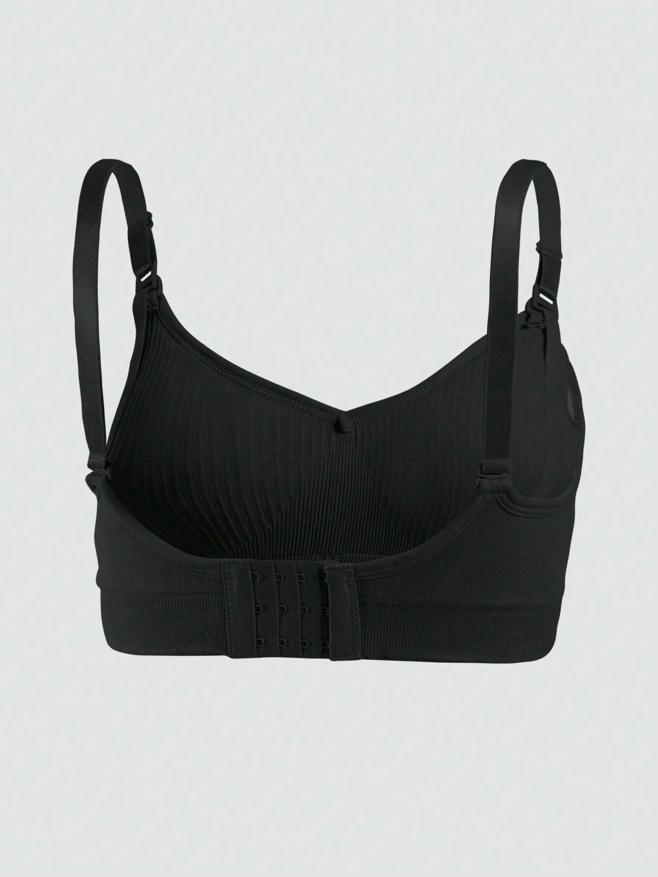 Maternity Nursing Nylon Non-Steel Ring Front Clasp Bra Black