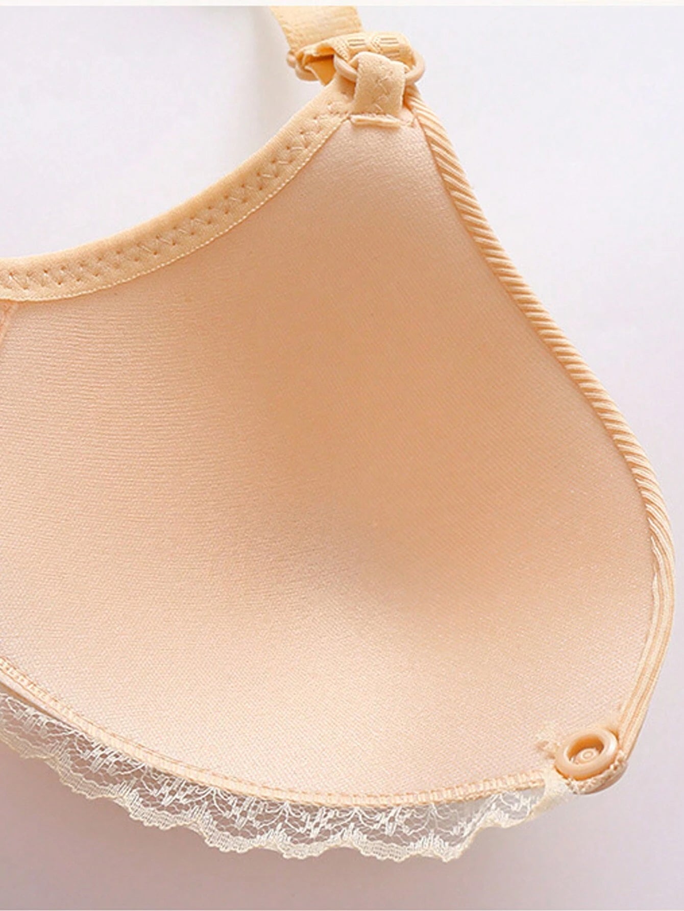 Pregnant Women's Solid Color Front-Closure Nursing Bra With Adjustable Shoulder Straps
