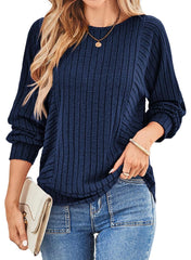 ✨Women's Soft Ribbed Crewneck Long Sleeve Shirts Knit Tops