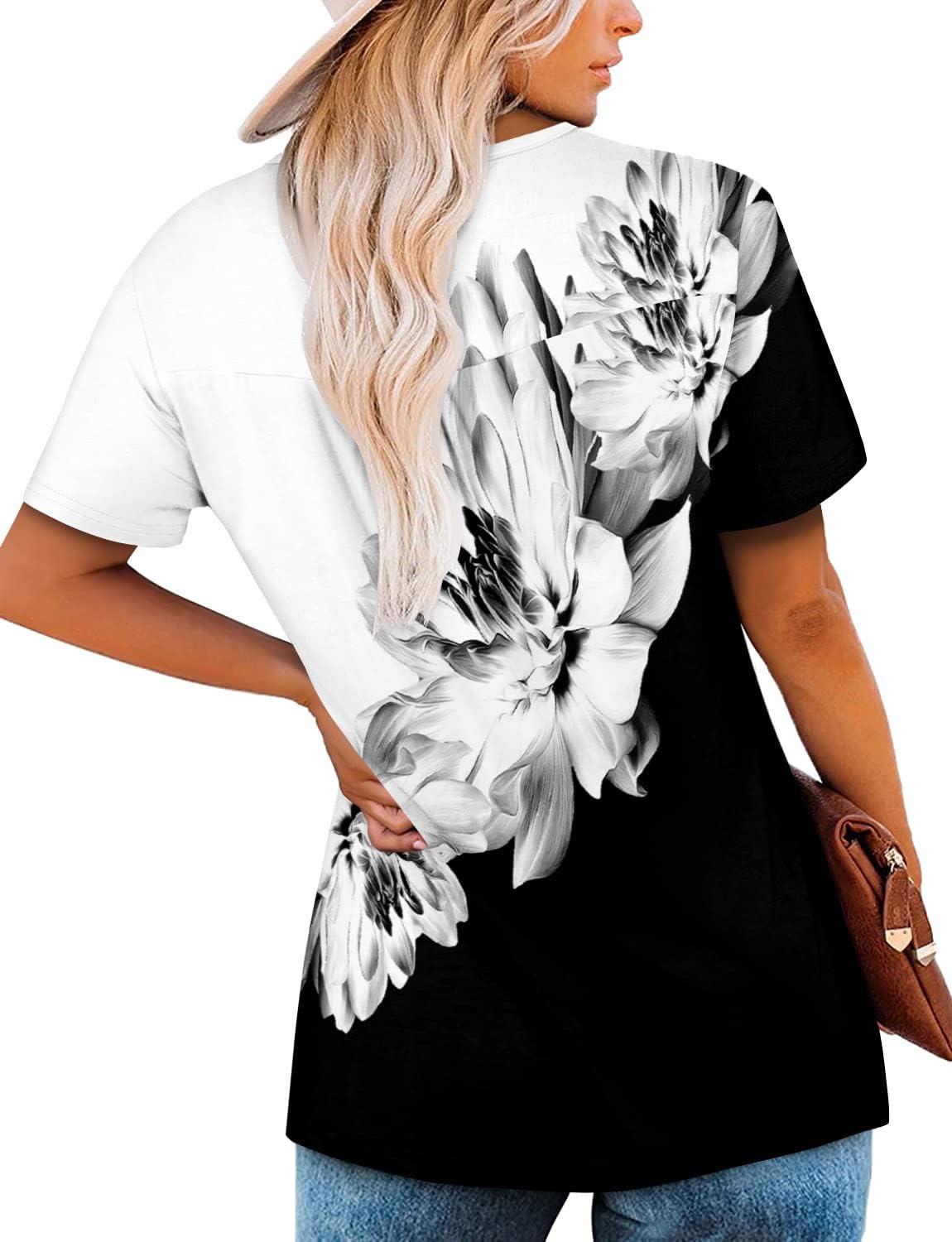 ✨Women's Summer Printed Pleated Crew Neck Tee (Buy 3 Free Shipping)