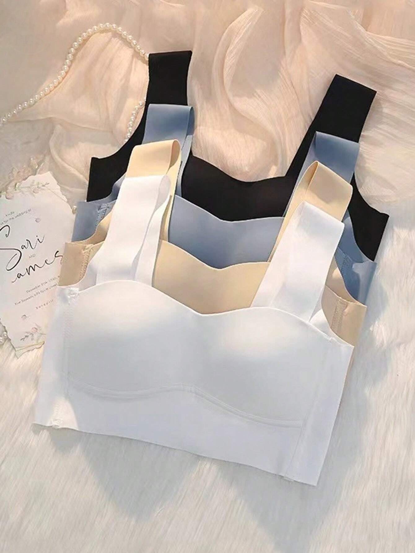 Seamless Gathered Thin Wireless Anti-Sag Sports Bra