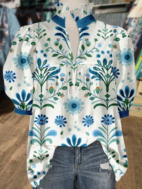 ✨Floral Print Puff Sleeve Blouse(Buy 2 Free Shipping)