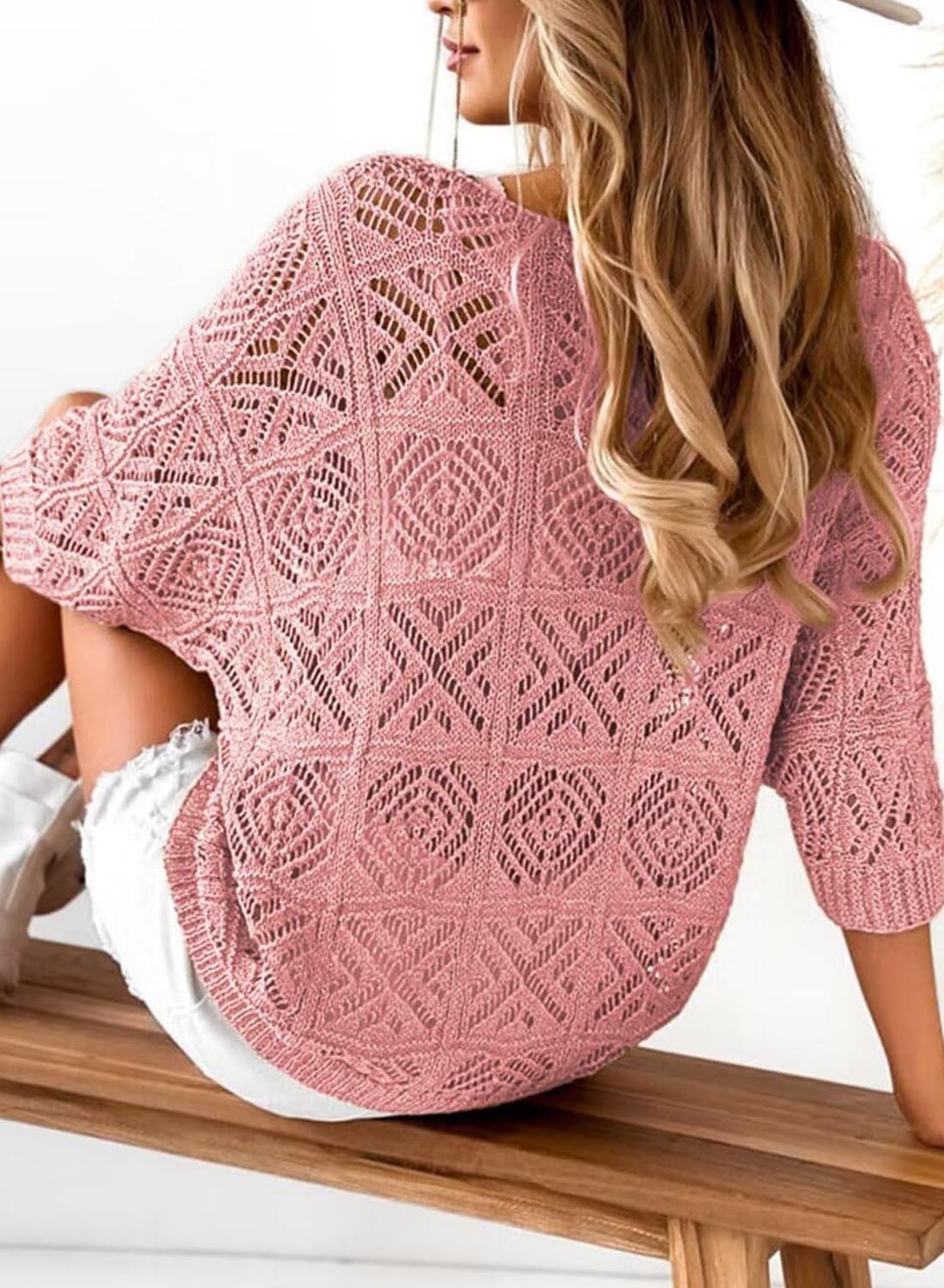 ✨Women's 2025 Spring Summer Crochet Hollow Out Pullover Off Shoulder Top(BUY 2 FREE SHIPPING)