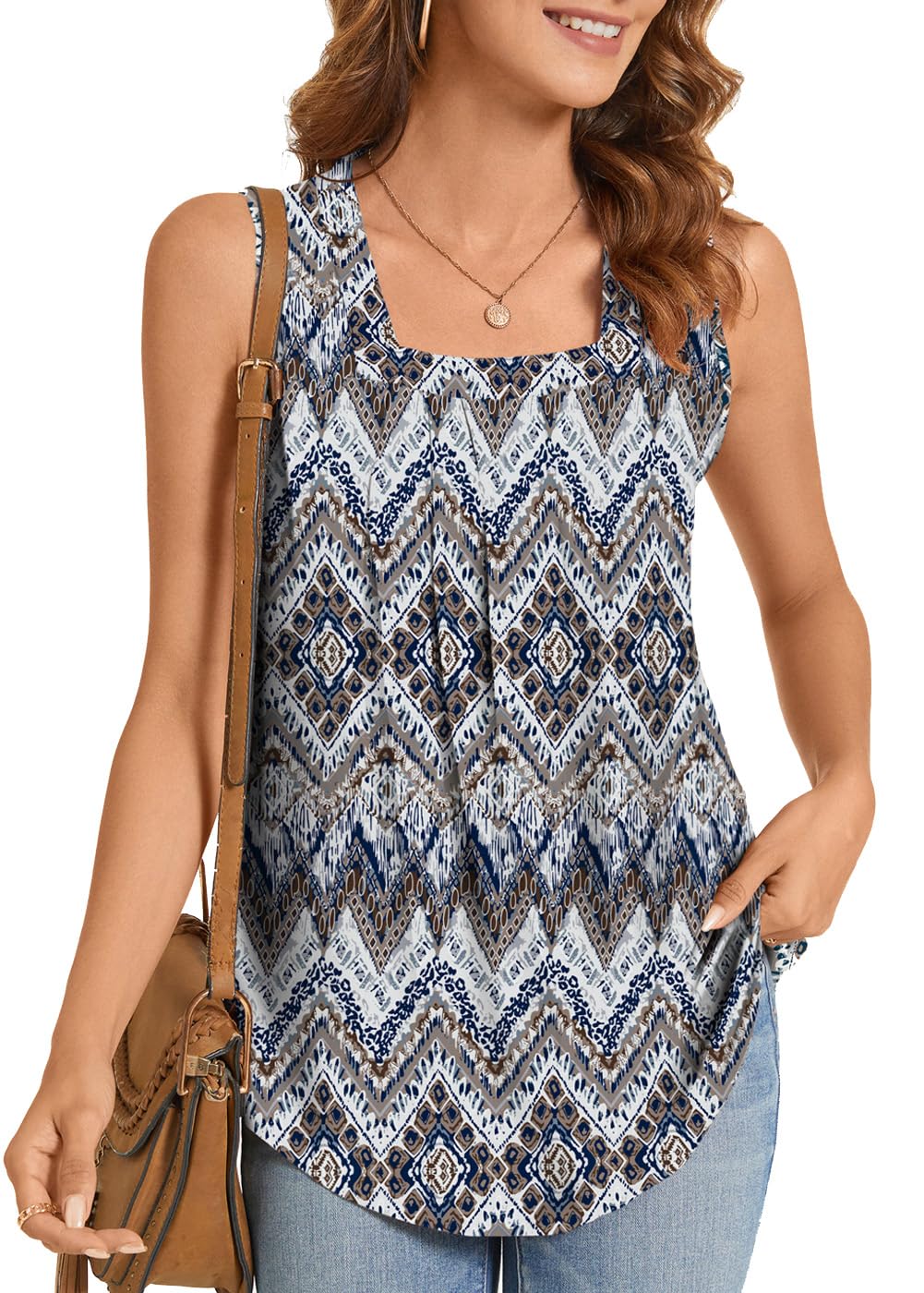 ✨Women's Summer Printed Pleated Sleeveless Tank Top（Buy 3 Free Shipping)