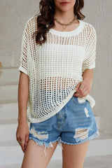 ✨Womens Casual Short Sleeve Hollow Out Pullover Knit Tops(BUY 2 FREE SHIPPING)