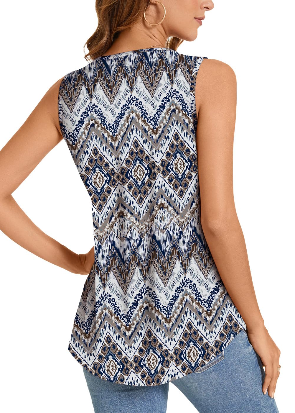 ✨Women's Summer Printed Pleated Sleeveless Tank Top（Buy 3 Free Shipping)