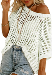 ✨Womens Casual Short Sleeve Hollow Out Pullover Knit Tops(BUY 2 FREE SHIPPING)