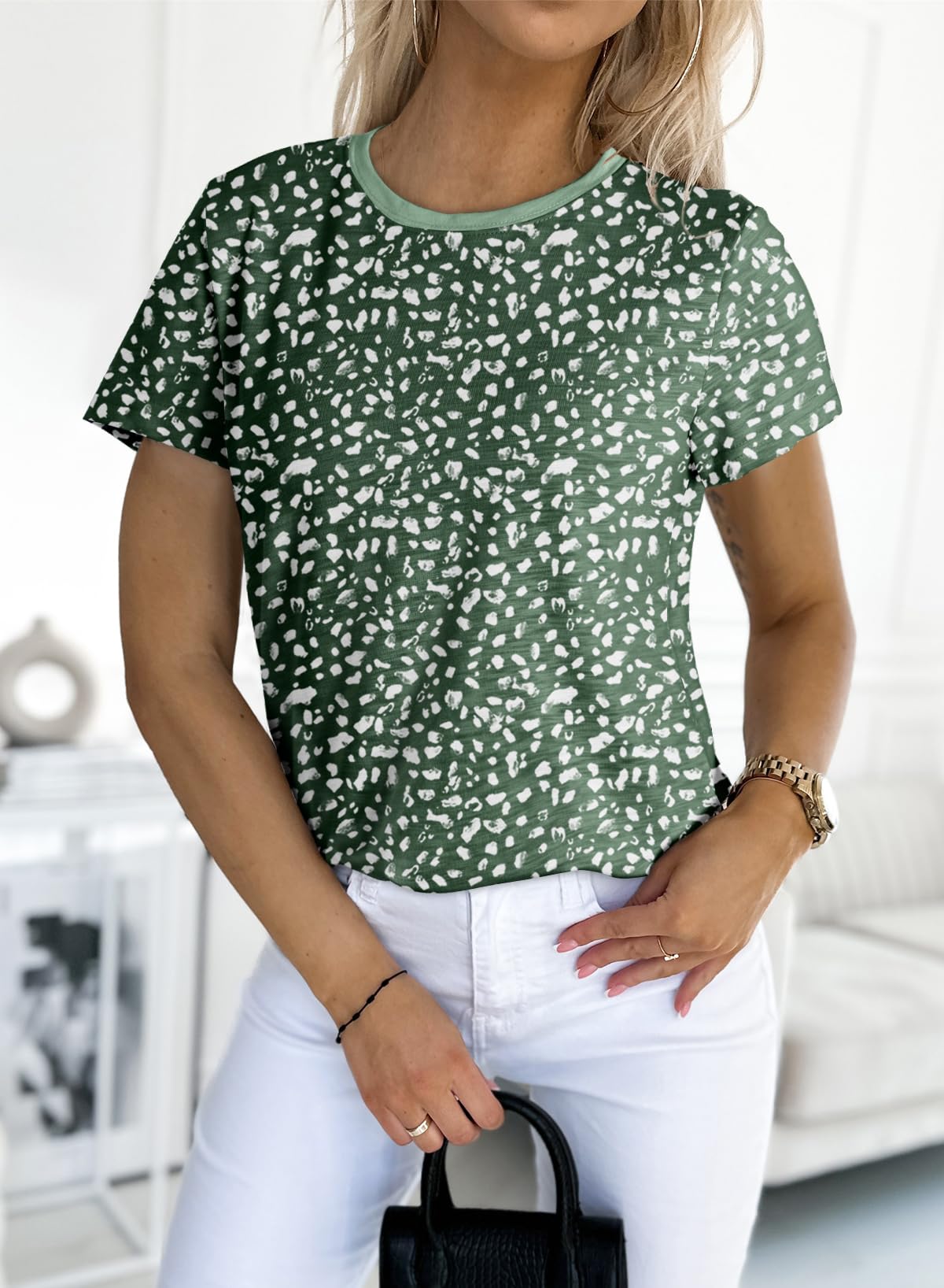 ✨Women's Polka Dot Print Short Sleeve T-Shirt(Buy 3 Free Shipping)