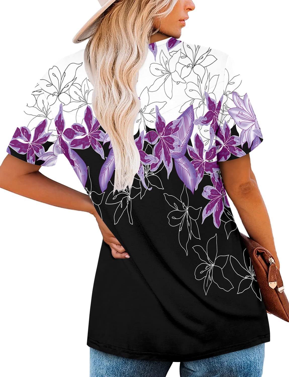 ✨Women's Summer Printed Pleated Crew Neck Tee (Buy 3 Free Shipping)