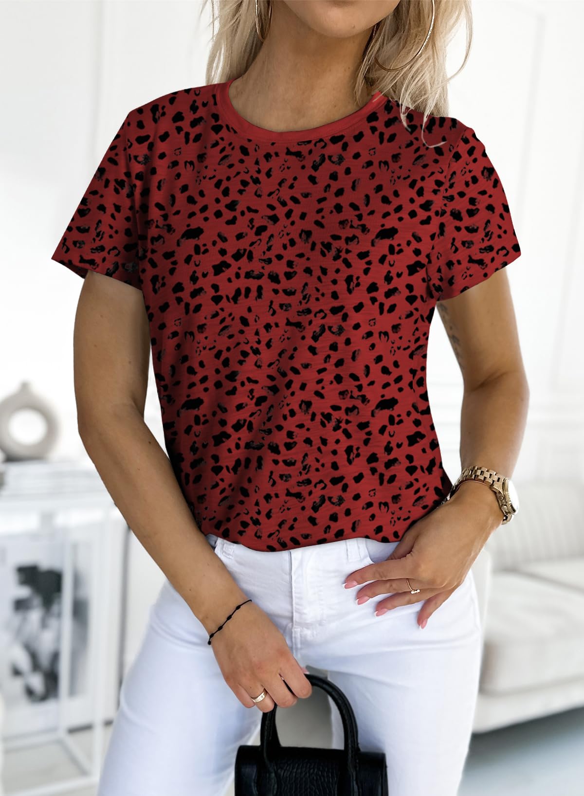 ✨Women's Polka Dot Print Short Sleeve T-Shirt(Buy 3 Free Shipping)