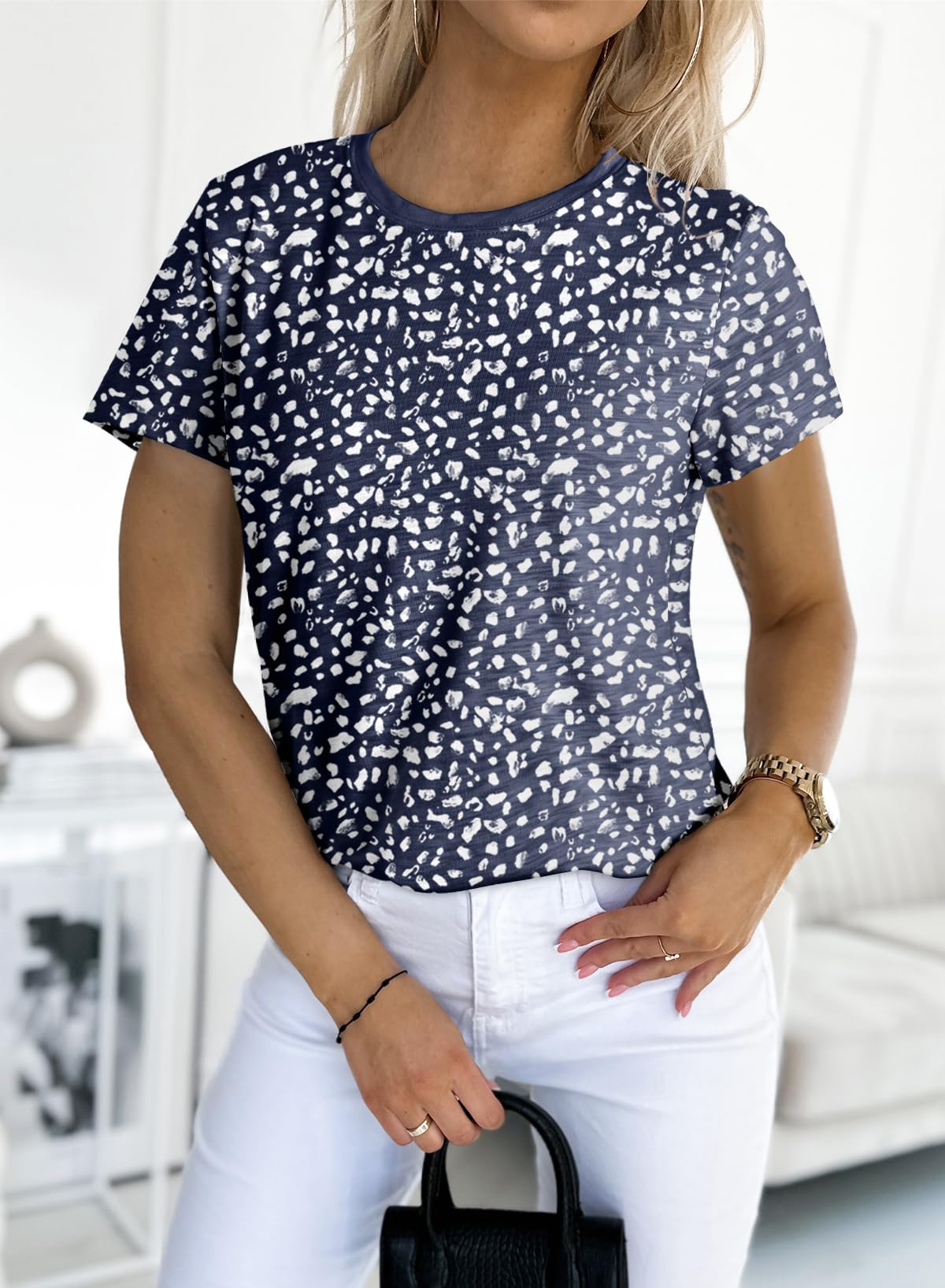 ✨Women's Polka Dot Print Short Sleeve T-Shirt(Buy 3 Free Shipping)