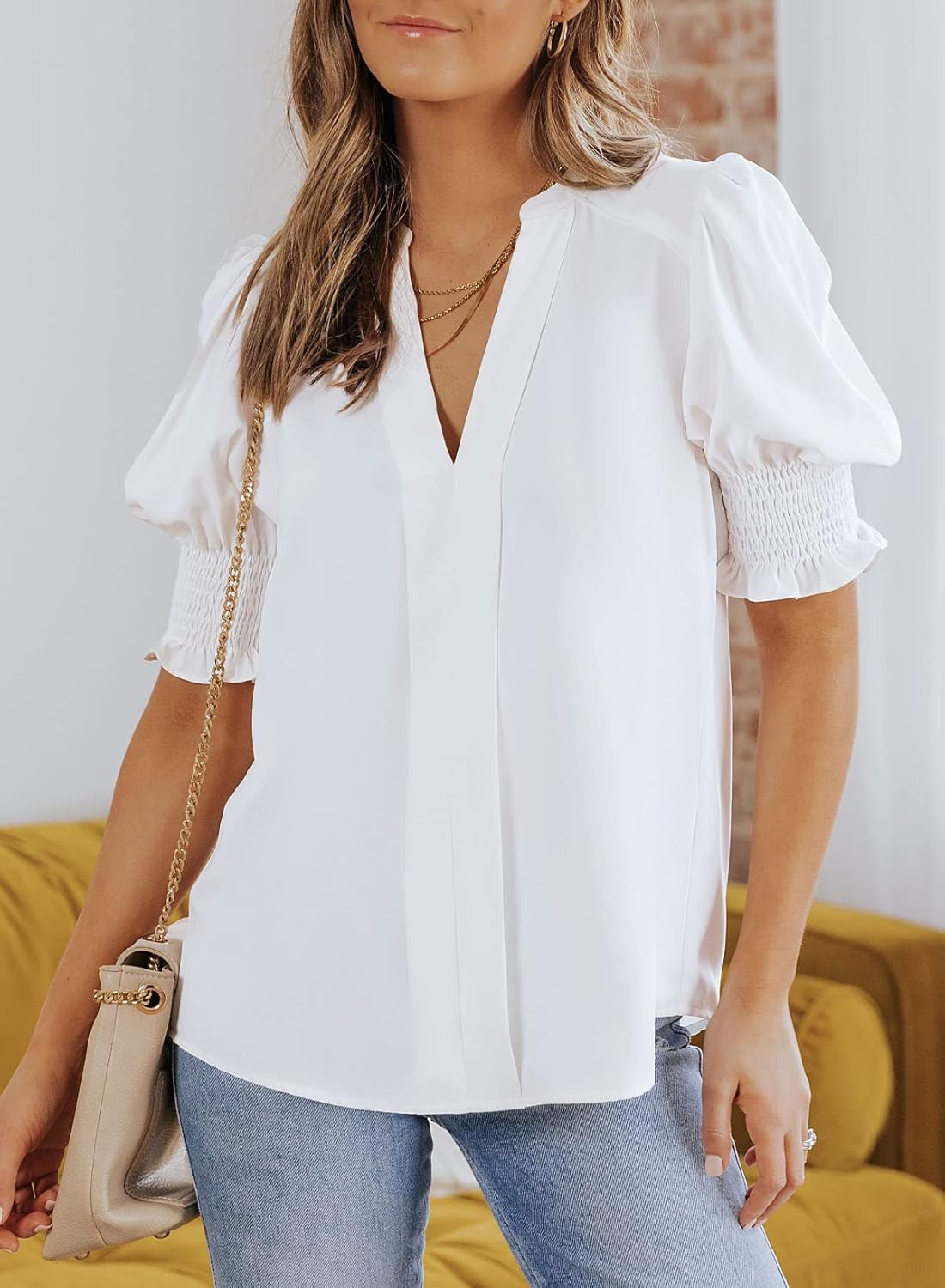✨Floral V-Neck Puff Sleeve Blouse(buy 2 free shipping!!!)