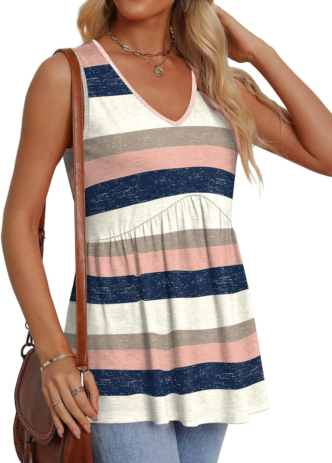 📣Women Dressy Sleeveless V Neck Babydoll Tank Tops(Buy 3 Free Shipping)