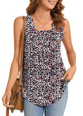 ✨Women's Summer Printed Pleated Sleeveless Tank Top（Buy 3 Free Shipping)