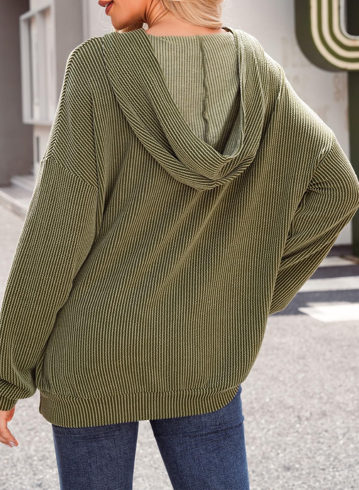 ✨Women's Ribbed Knit Pullover Hoodie (Buy 2 Free Shipping)