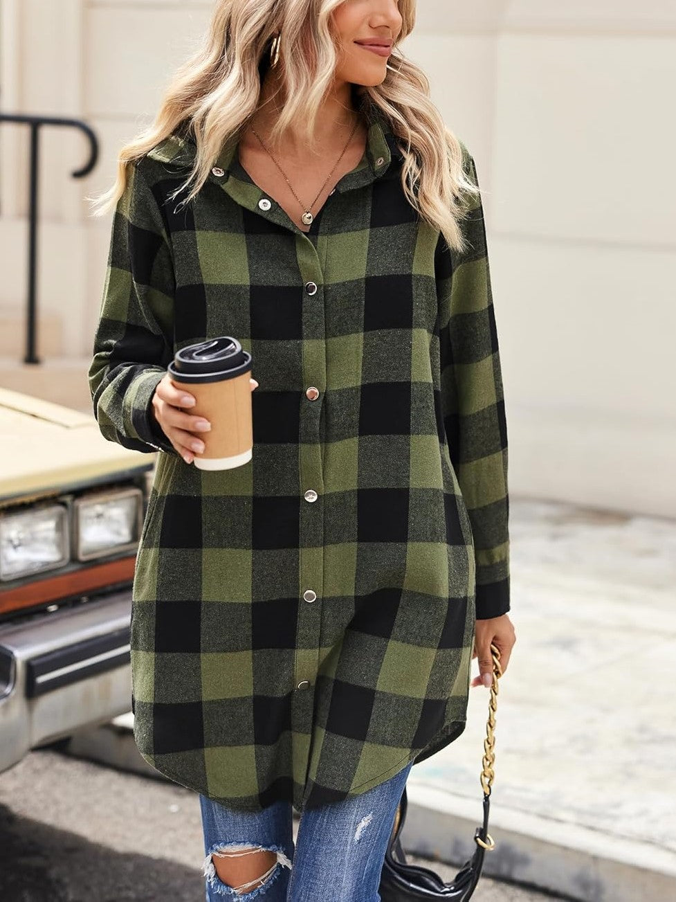 2025 Women's Flannel Long Sleeve Plaid Button Down Shirts(BUY 2 FREE SHIPPING)