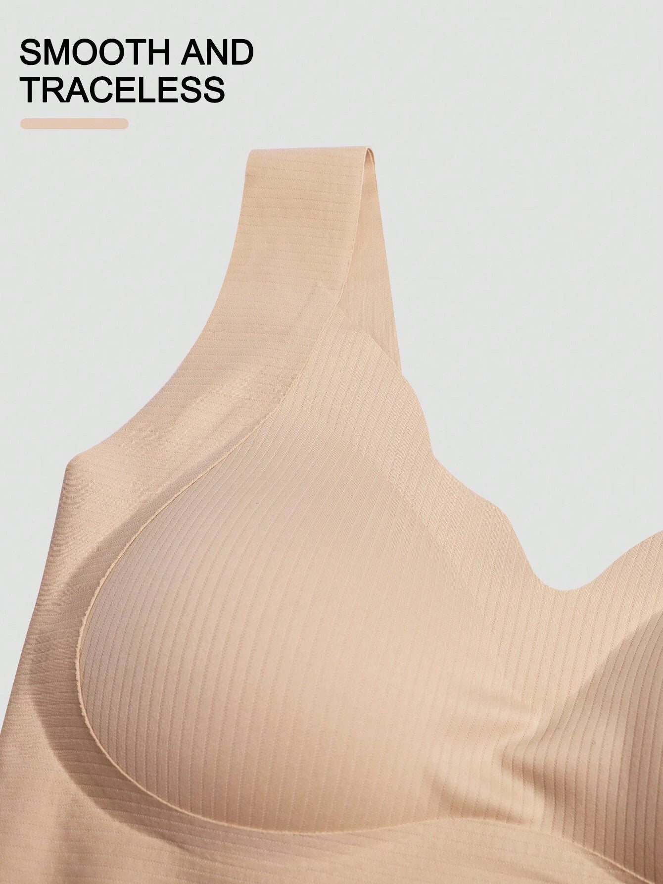 Seamless Casual Comfort Tank Style Seamless V-Neck Yoga Sports Breathable Back Bra Khaki