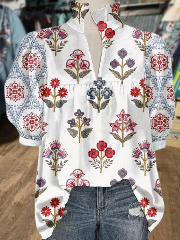 ✨Floral Print Puff Sleeve Blouse(Buy 2 Free Shipping)
