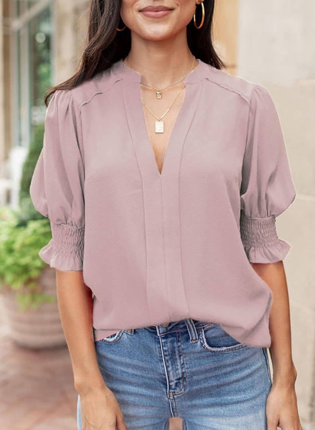 ✨Floral V-Neck Puff Sleeve Blouse(buy 2 free shipping!!!)