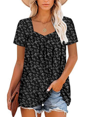 ✨Women's Summer Pleated Printed Short-Sleeves(Buy 3 Free Shipping)