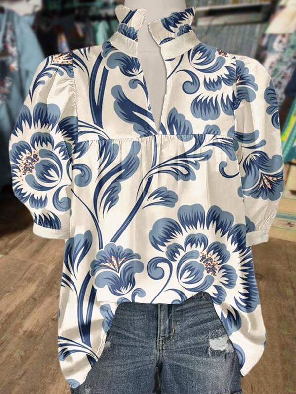 ✨Floral Print Puff Sleeve Blouse(Buy 2 Free Shipping)